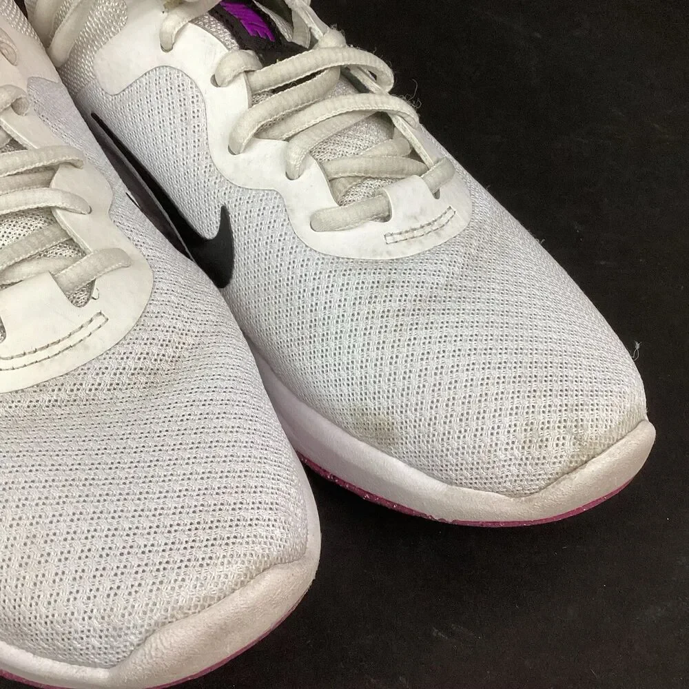 Nike Revolution 6 Next Nature Womens Sz 8 White Vivid Purple Low Shoe DC3729-106
